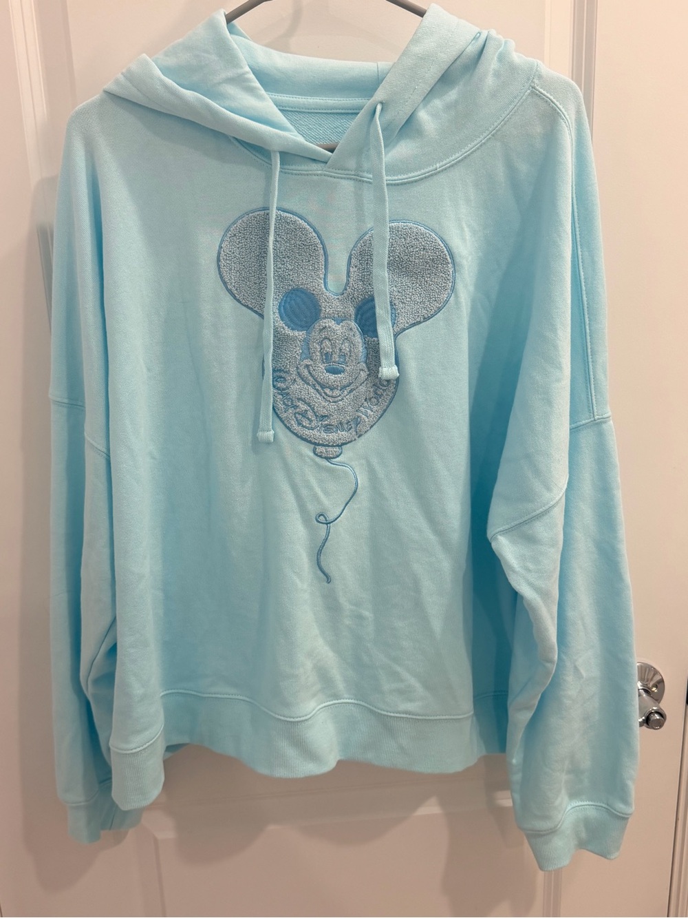 Disney Parks Light Blue Mickey Balloon Hoodie Sweatshirt
